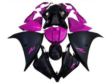 Shop 2012-2014 Yamaha R1 Motorcycle Fairings - Glossy Black Matte Black Pink