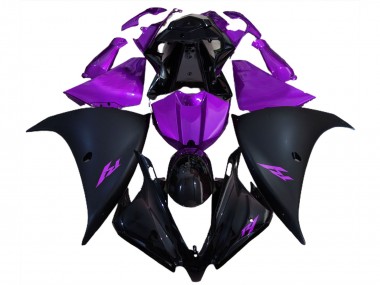 Shop 2012-2014 Yamaha R1 Motorcycle Fairings - Glossy Black Matte Black Purple