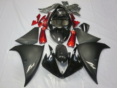 Shop 2012-2014 Yamaha R1 Motorcycle Fairings - Glossy Black Matte Black Red