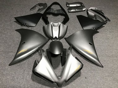 Shop 2012-2014 Yamaha R1 Motorcycle Fairings - Matte Grey Gold Decals