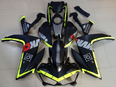 Shop 2015-2018 Yamaha R3 Motorcycle Fairings - Yellow Grey Matte Black Star