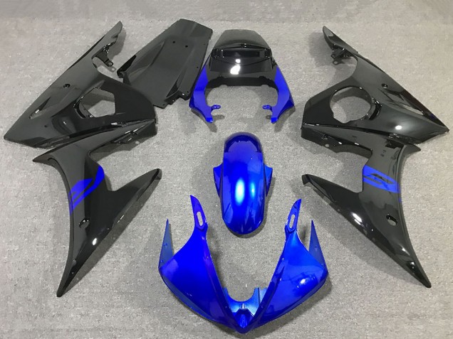 2003-2004 Yamaha R6 Motorcycle Fairings - Blue Glossy Black