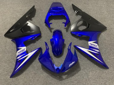 Shop 2003-2004 Yamaha R6 Motorcycle Fairing - Blue White Matte Black