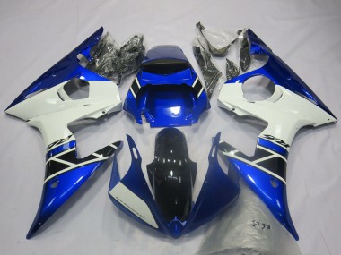 Shop 2003-2004 Yamaha R6 Motorcycle Fairings - Blue White Glossy Black OEM Style