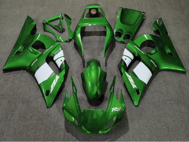 1998-2002 Yamaha R6 Motorcycle Fairing - Green White