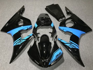 Shop 2003-2004 Yamaha R6 Motorcycle Fairings - Glossy Black Light Blue