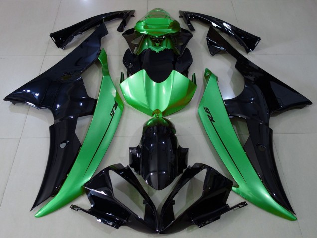2008-2016 Yamaha R6 Motorcycle Fairings - Green Glossy Black