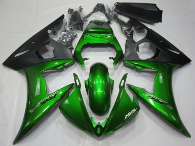 Shop 2005 Yamaha R6 Motorcycle Fairings - Dark Green Matte Black