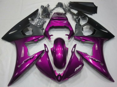 Shop 2005 Yamaha R6 Motorcycle Fairings - Dark Pink Matte Black