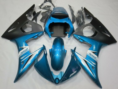 Shop 2003-2004 Yamaha R6 Motorcycle Fairings - Blue White Matte Black
