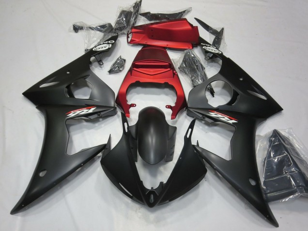 2003-2004 Yamaha R6 Motorcycle Fairings - Red Matte Black