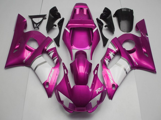1998-2002 Yamaha R6 Motorcycle Fairings - Pink White