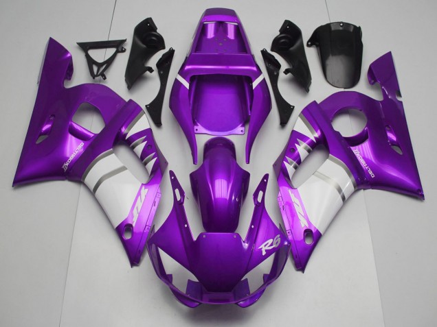 1998-2002 Yamaha R6 Motorcycle Fairings - Purple White