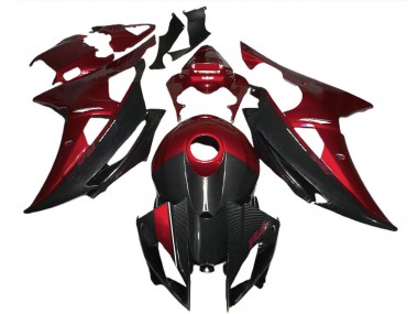 Shop 2008-2016 Yamaha R6 Motorcycle Fairings - Red Black Carbon Fiber Style