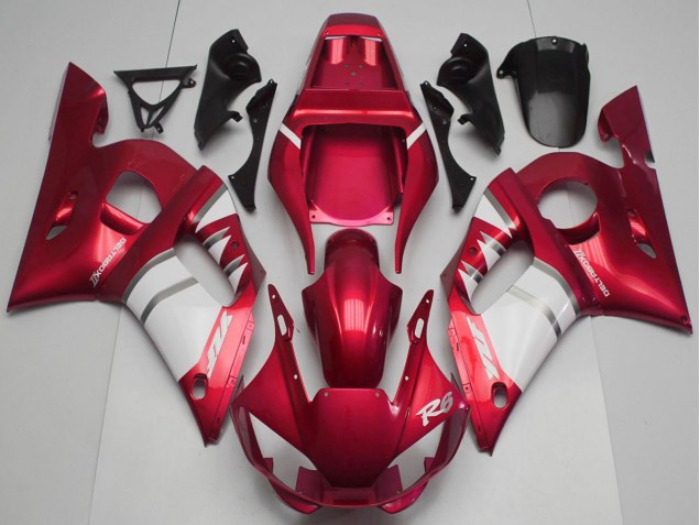 1998-2002 Yamaha R6 Motorcycle Fairings - Red White
