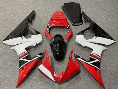 Shop 2003-2004 Yamaha R6 Motorcycle Fairings - Red White Glossy Black