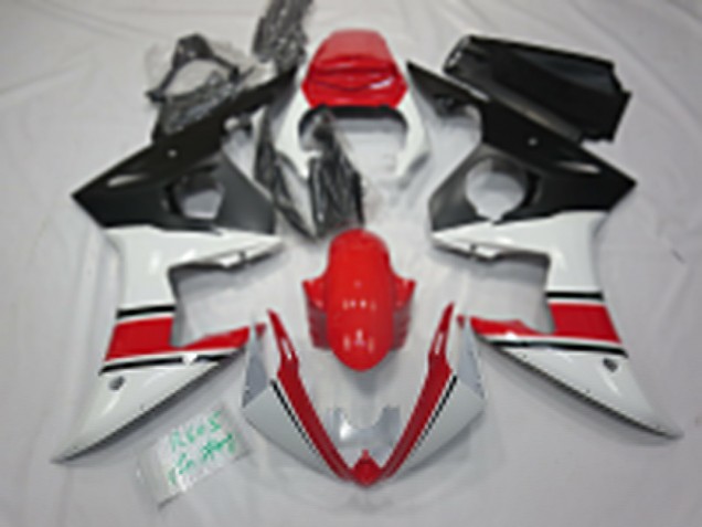 2005 Yamaha R6 Motorcycle Fairings - White Red Black