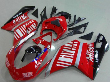 Shop 2007-2014 Ducati 848 1098 1198 Motorcycle Fairings - Silver Red Glossy Black Alice Sandisk