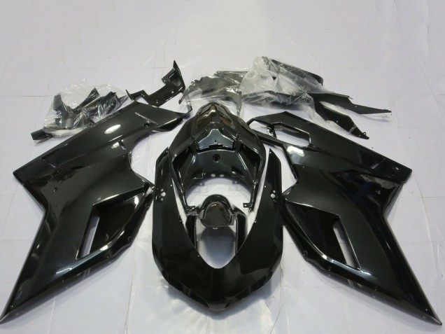 2007-2014 Ducati 848 1098 1198 Motorcycle Fairings - Glossy Black