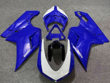 Shop 2007-2014 Ducati 1198 Motorcycle Fairings - Glossy Blue White