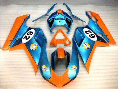 Shop 2007-2014 Ducati 848 1098 1198 Motorcycle Fairings - Orange Blue Gulf 62