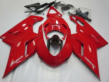 Shop 2007-2014 Ducati 1098 Motorcycle Fairings - Glossy Red Glossy Black