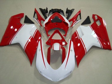 Shop 2007-2014 Ducati 848 1098 1198 Motorcycle Fairings - White Red