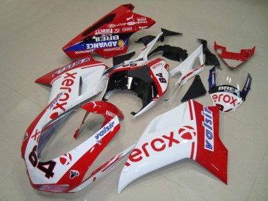 Shop 2007-2014 Ducati 848 1098 1198 Motorcycle Fairings - White Red Blue Glossy Black Valsir Xerox 84
