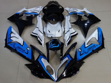 Shop 2009-2014 BMW S1000RR Motorcycle Fairings - White Blue Glossy Black Alpha