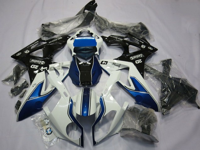 2015-2016 BMW S1000RR Motorcycle Fairing - White Blue Glossy Black