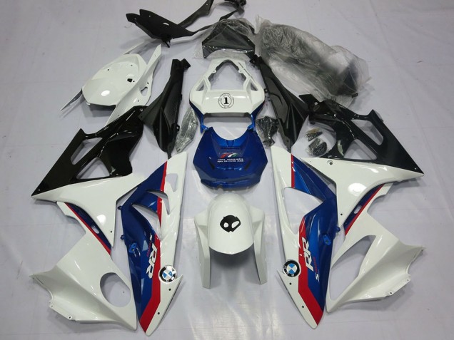 2009-2014 BMW S1000RR Motorcycle Fairing - White Red Blue Glossy Black