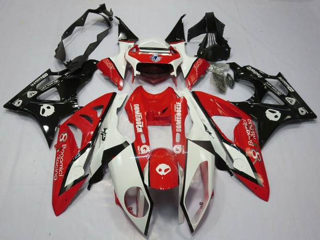 2009-2014 BMW S1000RR Motorcycle Fairing - White Red Glossy Black