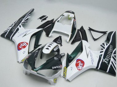 Shop 2009-2012 Triumph Daytona 675 Motorcycle Fairings - White Glossy Black HPi