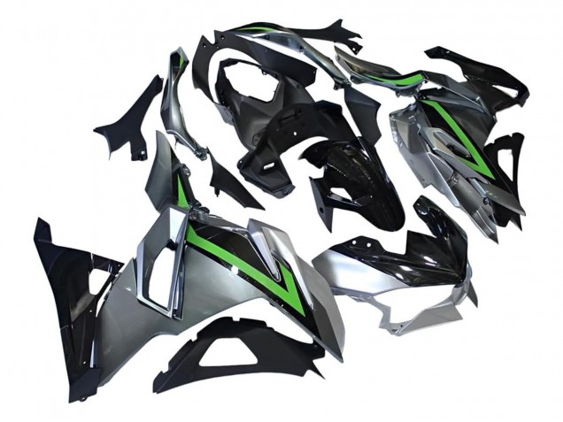 2024-2025 Kawasaki Ninja 500 EX500R Motorcycle Fairings - Grey Green Black