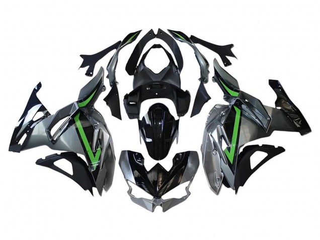2024-2025 Kawasaki Ninja 500 EX500R Motorcycle Fairings - Grey Green Black