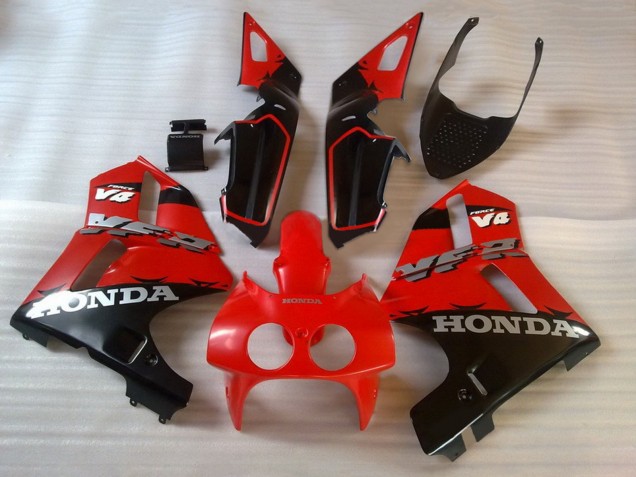 1988-1992 Honda VFR400R NC30 Motorcycle Fairings - Red Black