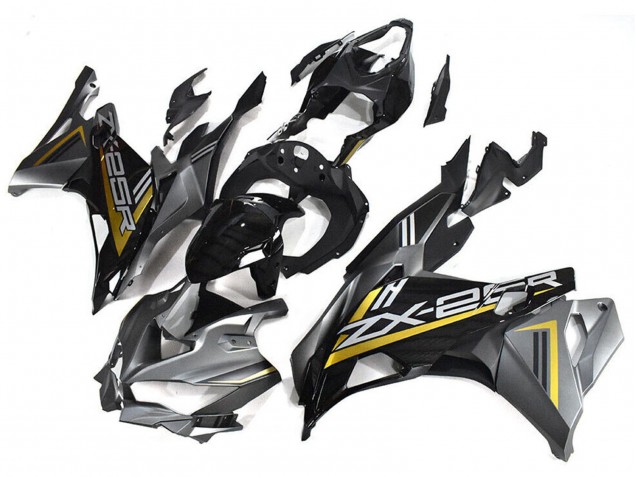 2019-2025 Kawasaki ZX25R ZX-25R Motorcycle Fairings - Grey Gold Glossy Black