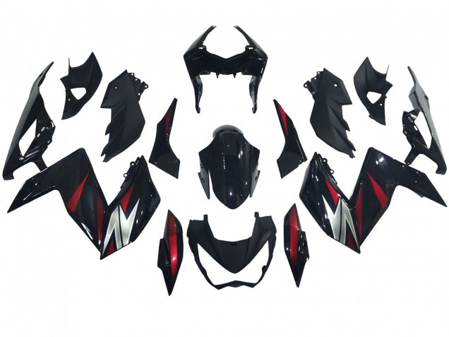 2015-2016 Kawasaki Z250/Z300 Motorcycle Fairings - Glossy Black Red Silver