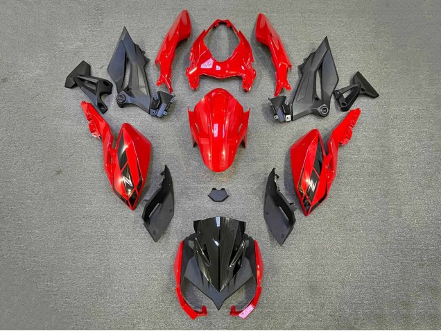 2018-2024 Kawasaki Z400 Motorcycle Fairings - Red Matte Black