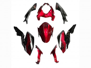 Shop 2018-2024 Kawasaki Z400 Motorcycle Fairings - Candy Red Glossy Black