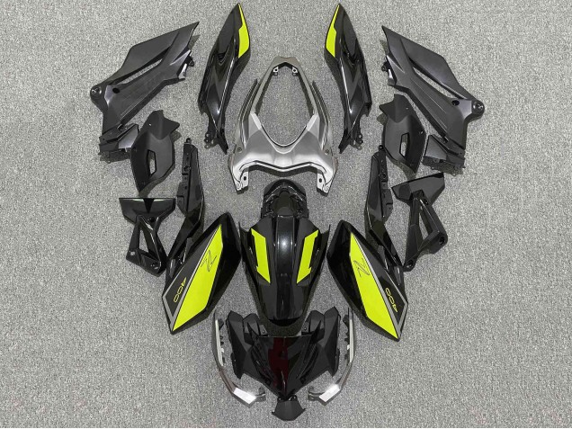 2018-2024 Kawasaki Z400 Motorcycle Fairings - Matte Black Yellow