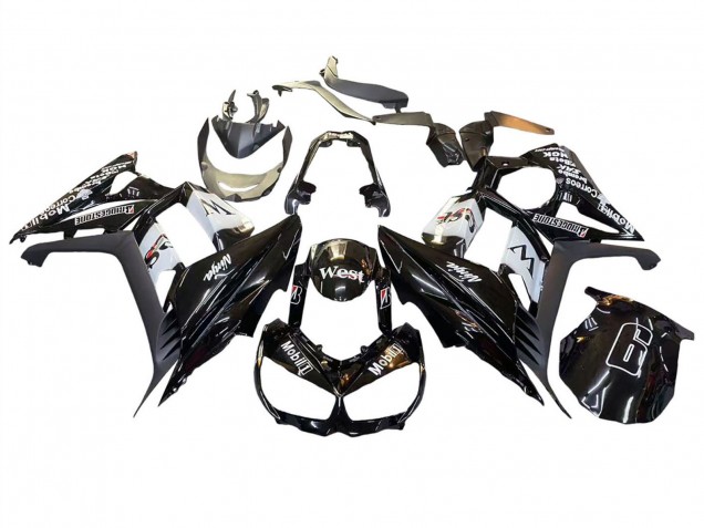 2010-2016 Kawasaki Z1000SX Motorcycle Fairings - Glossy Black Gold White Mobil West