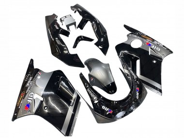 Shop 1989-1990 Kawasaki ZXR250 Motorcycle Fairings - Glossy Black Grey Elf Touch4 Bridgestone