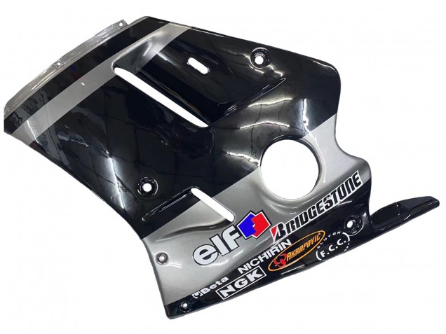 1989-1990 Kawasaki ZXR250 Motorcycle Fairings - Glossy Black Grey Elf Touch4 Bridgestone