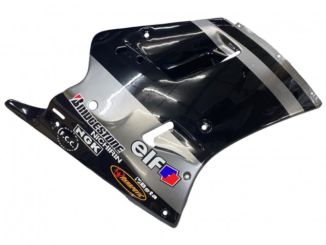 1989-1990 Kawasaki ZXR250 Motorcycle Fairings - Glossy Black Grey Elf Touch4 Bridgestone