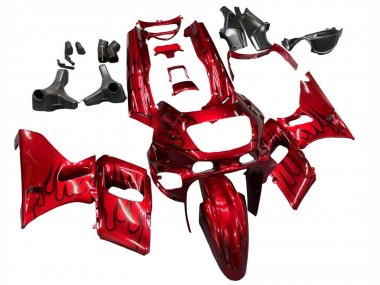 Shop 1993-2007 Kawasaki ZZR400 Motorcycle Fairings - Red Black Flame