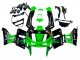 1993-2007 Kawasaki ZZR400 Motorcycle Fairings - Green Glossy Black Green Monster Elf Touch4 Bridgestone
