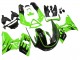 1993-2007 Kawasaki ZZR400 Motorcycle Fairings - Green Glossy Black Flame