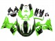 1993-2007 Kawasaki ZZR400 Motorcycle Fairings - Green Glossy Black Flame
