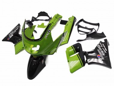 Shop 1993-2007 Kawasaki ZZR400 Motorcycle Fairings - Green Glossy Black Elf Touch4 Bridgestone